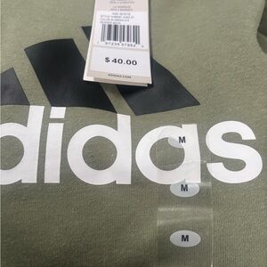 Adidas Sage Green Tee with Black and White Logo